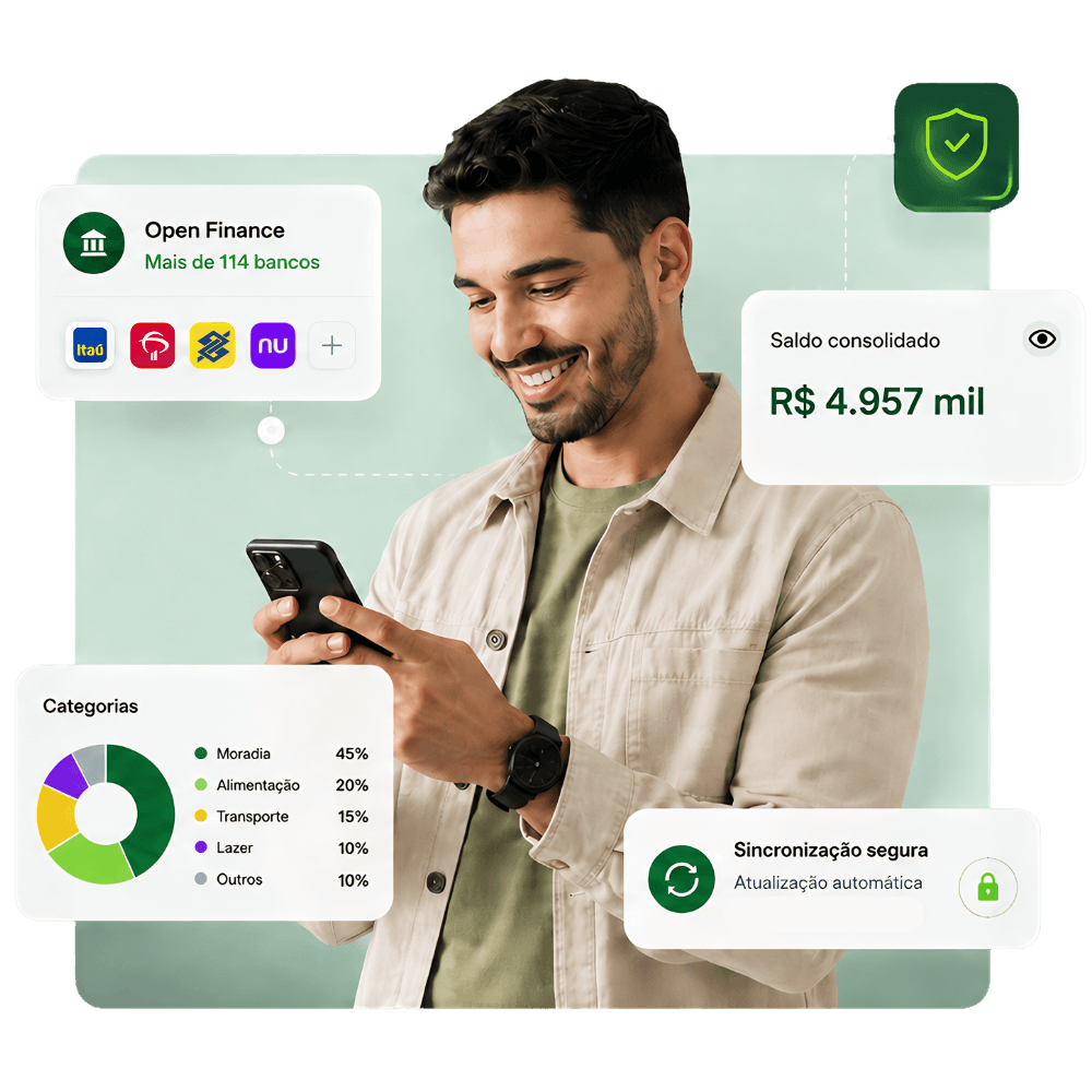 Person using a phone with GranaZen Open Finance resources